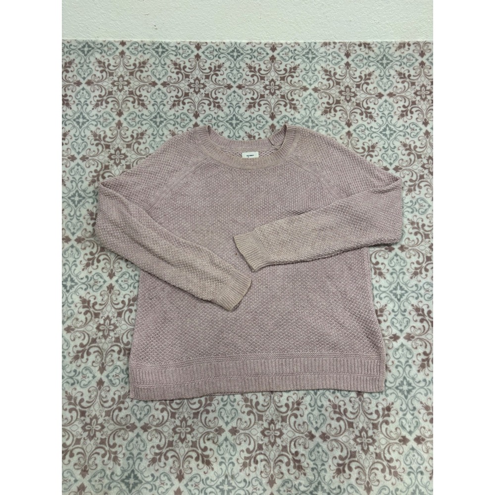Old Navy Womens Mauve Pink Textured Honeycomb Knit Raglan Sweater Large 1166